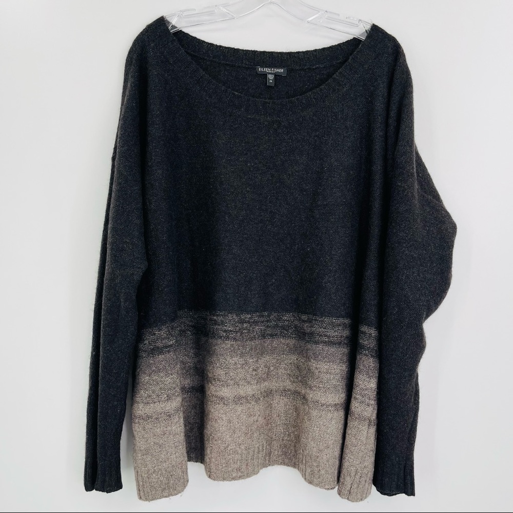 Charcoal and Beige Women's Sweater